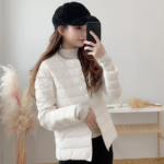 에스린제이 여성 덕다운 오리털 라운드넥 경량 패딩 점퍼 상품 이미지 1