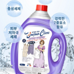 실내건조 빨래에 봉쥬르끌레어 블랙젤 라벤더 액체세제 2.5L 4개 제품 사진