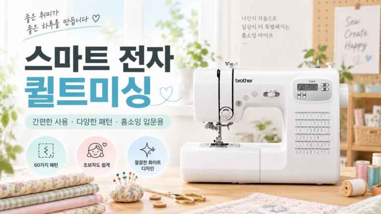 부라더 가정용 스마트 전자미싱 60패턴 퀼트 재봉틀 FS60X 옷수선부터 홈패션까지 집에서 활용하는 가정용 전자미싱