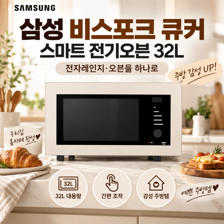 삼성전자 비스포크 32L 전기오븐 전자레인지 에어프라이어 MC32B7388LF 그릴까지 한대로 쓰는 주방가전