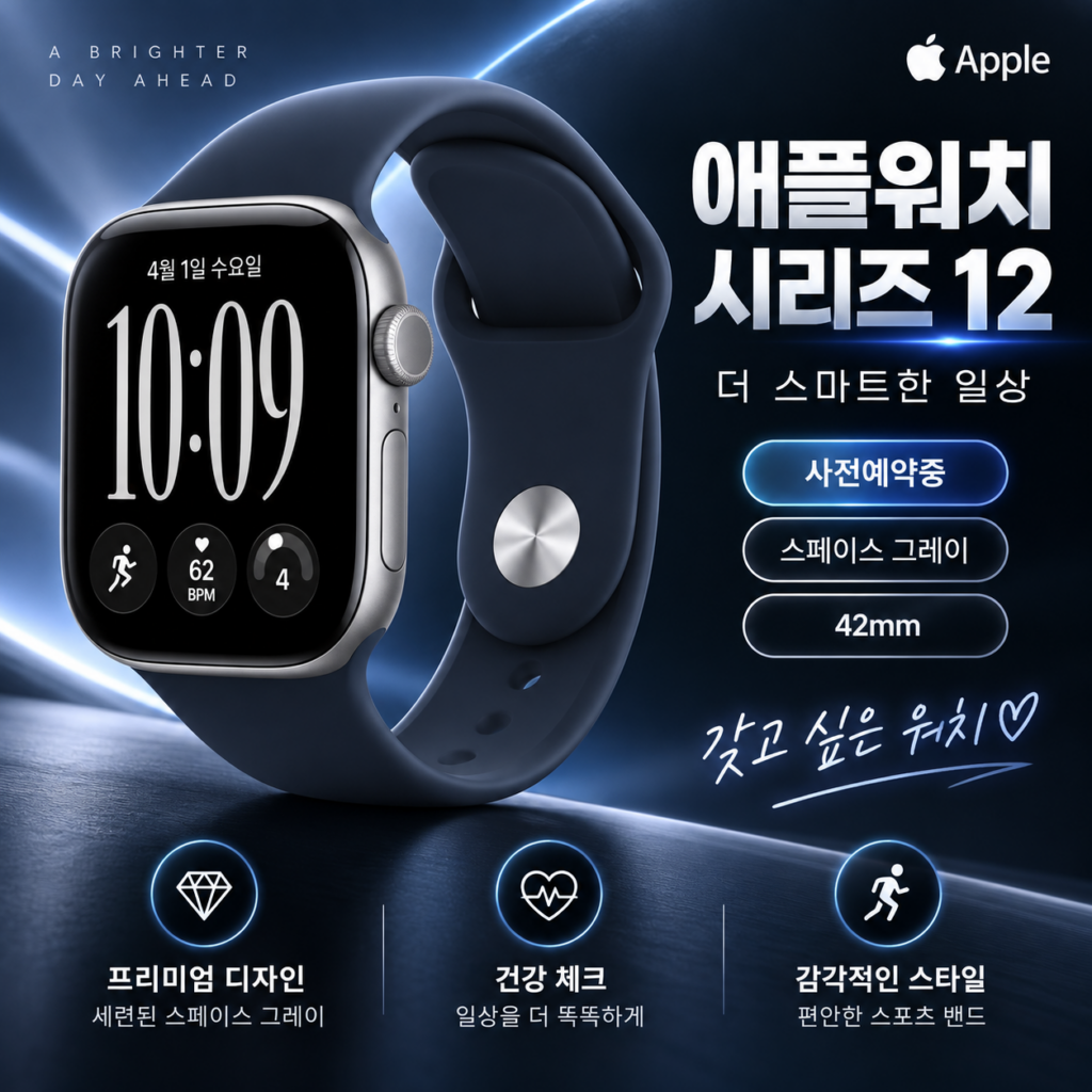 애플워치 12 스페이스 그레이 스포츠 밴드 MJE74KH/A 사전예약 가격 출시일 제품 이미지