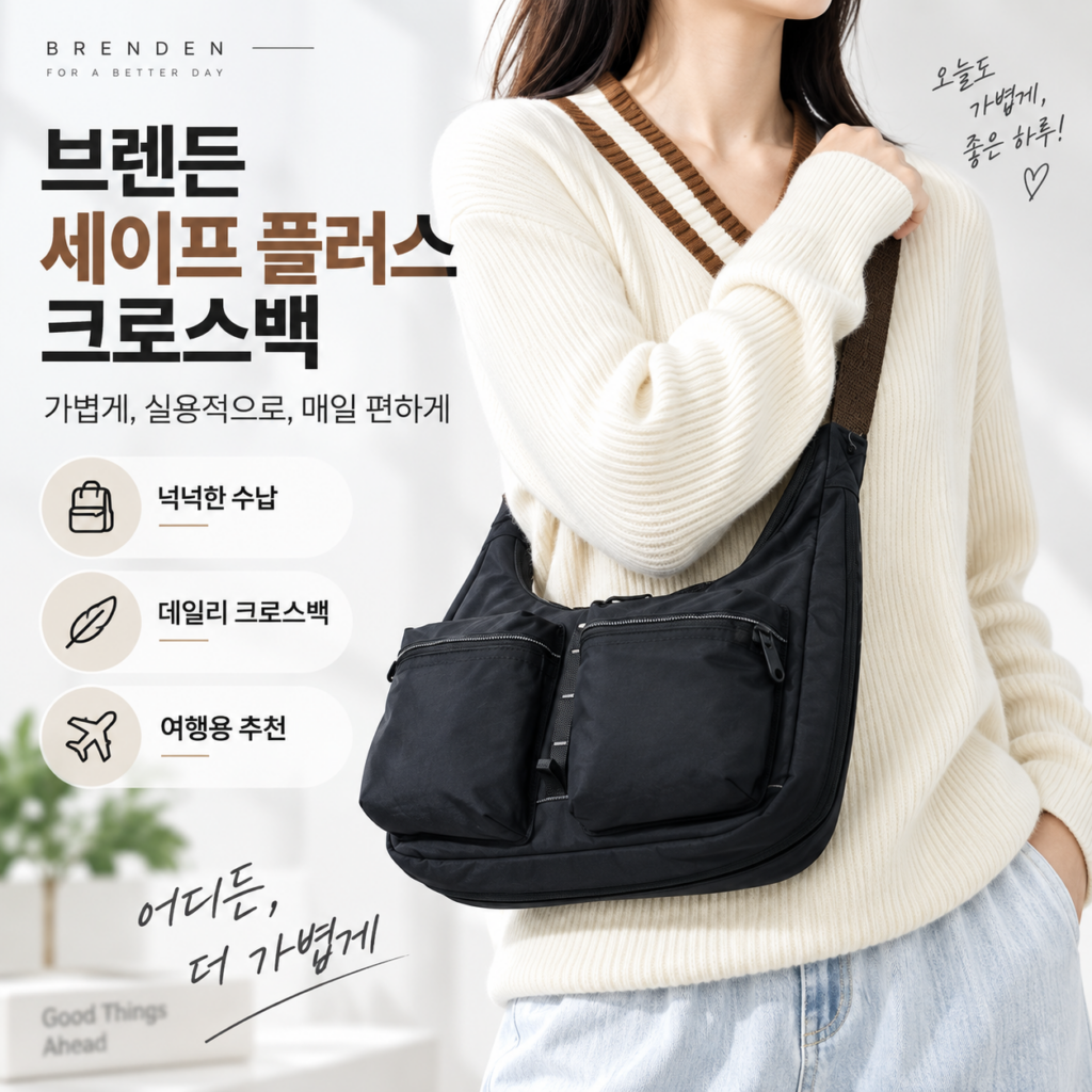 여행용 도난방지 가방 찾을 때 브랜든 세이프 플러스 크로스백 여행가방 제품 이미지