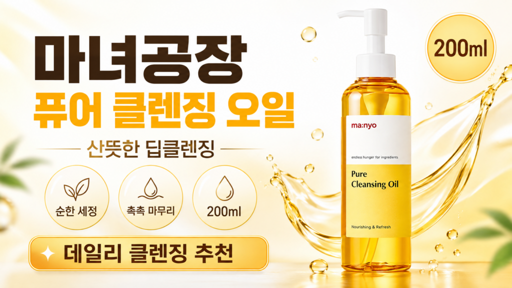 마녀공장 퓨어 클렌징 오일 메이크업 세안 클렌저 200ml 제품 이미지