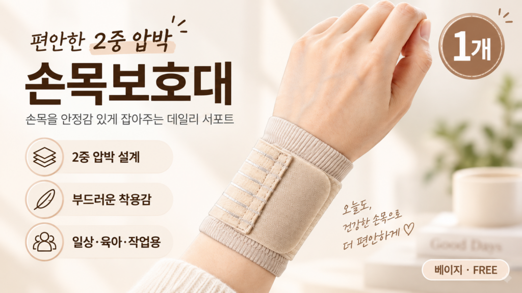 2중 압박으로 탄탄하게 잡아주는 아나파 손목보호대 제품 이미지