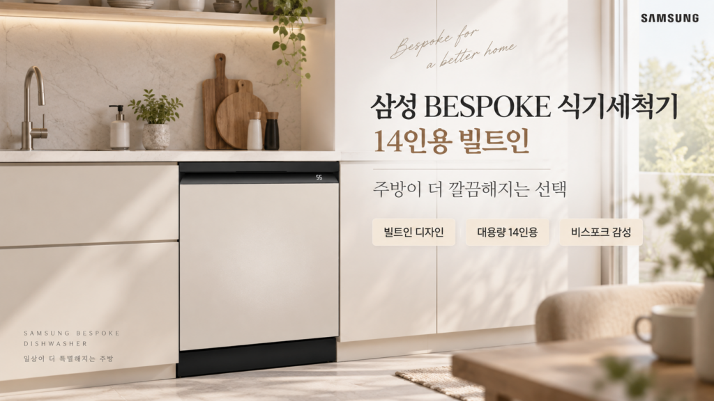 설거지 쌓이는 집 주방일 줄여주는 삼성 비스포크 식기세척기 14인용 제품 이미지
