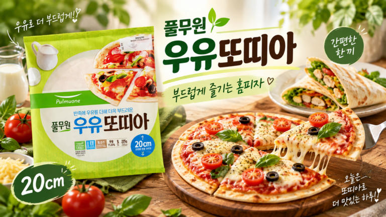 아침 브런치와 간단한 한 끼 만들기 좋은 풀무원 우유또띠아 20cm 피자 랩 간편식 45g 5개입 5팩