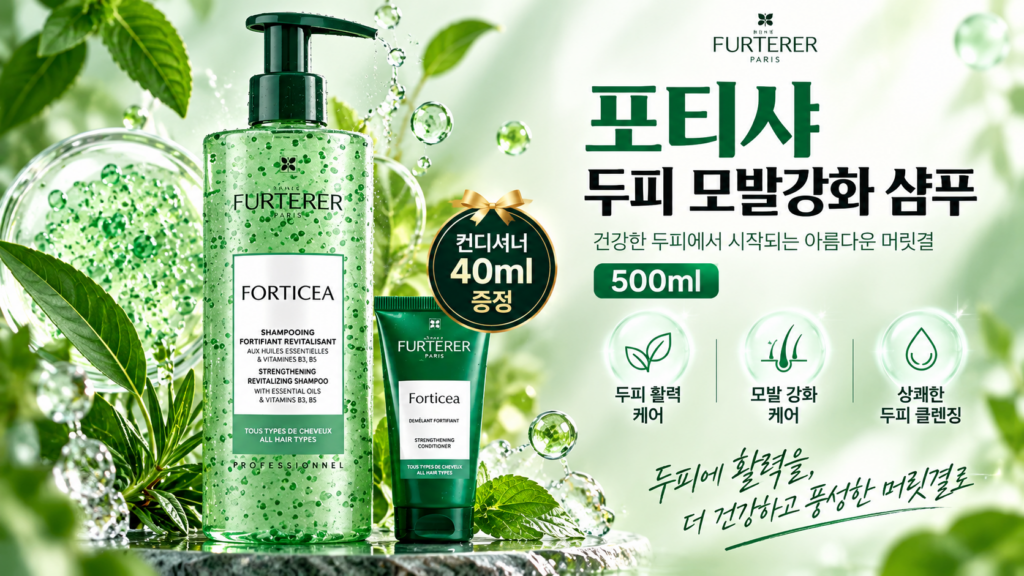 힘없는 모발을 위한 두피케어 르네휘테르 포티샤 샴푸 제품 이미지
